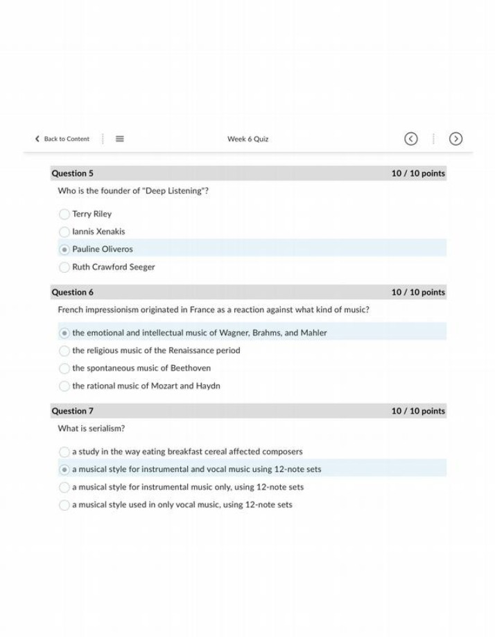 MUSI 200 Week 6 Quiz Attempt 2