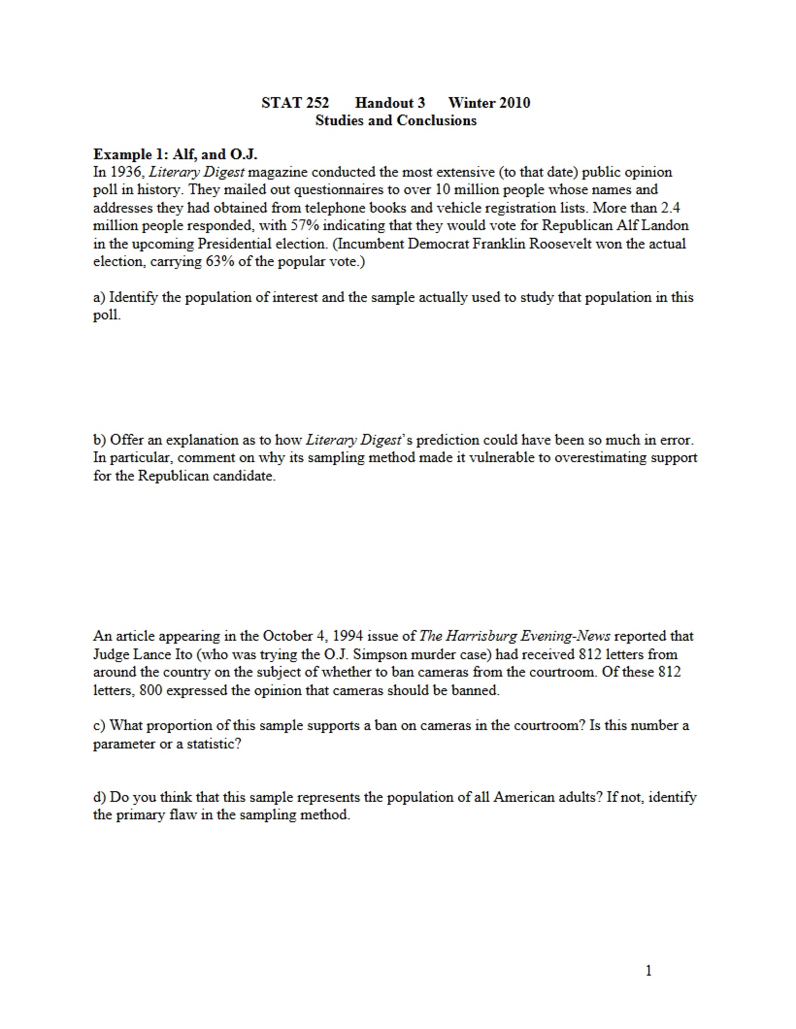 Conclusions from Studies