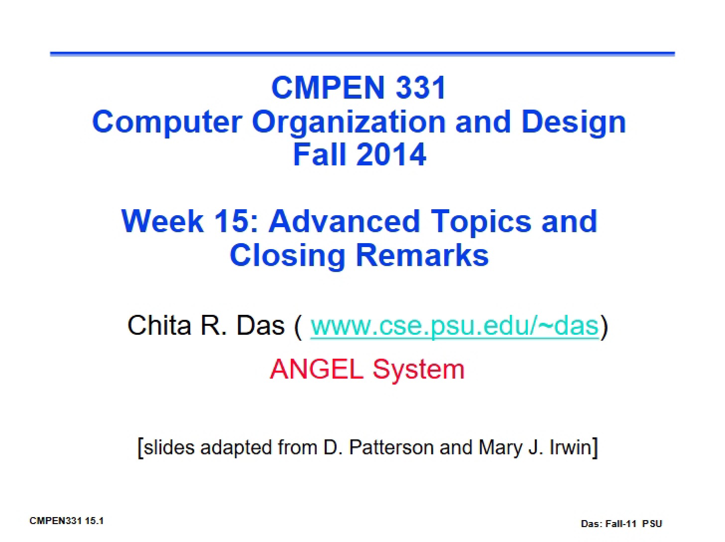 Week 15 CMPEN 331