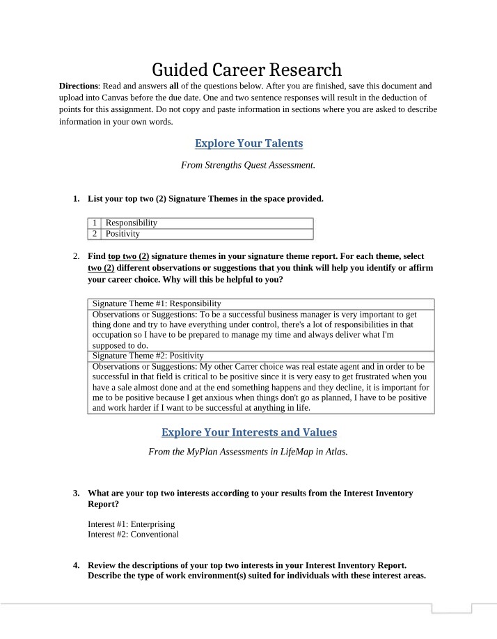 Career Research Guide - Summer 20