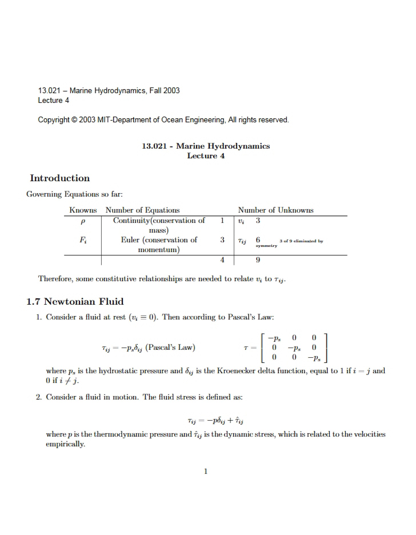 Notes from Lecture