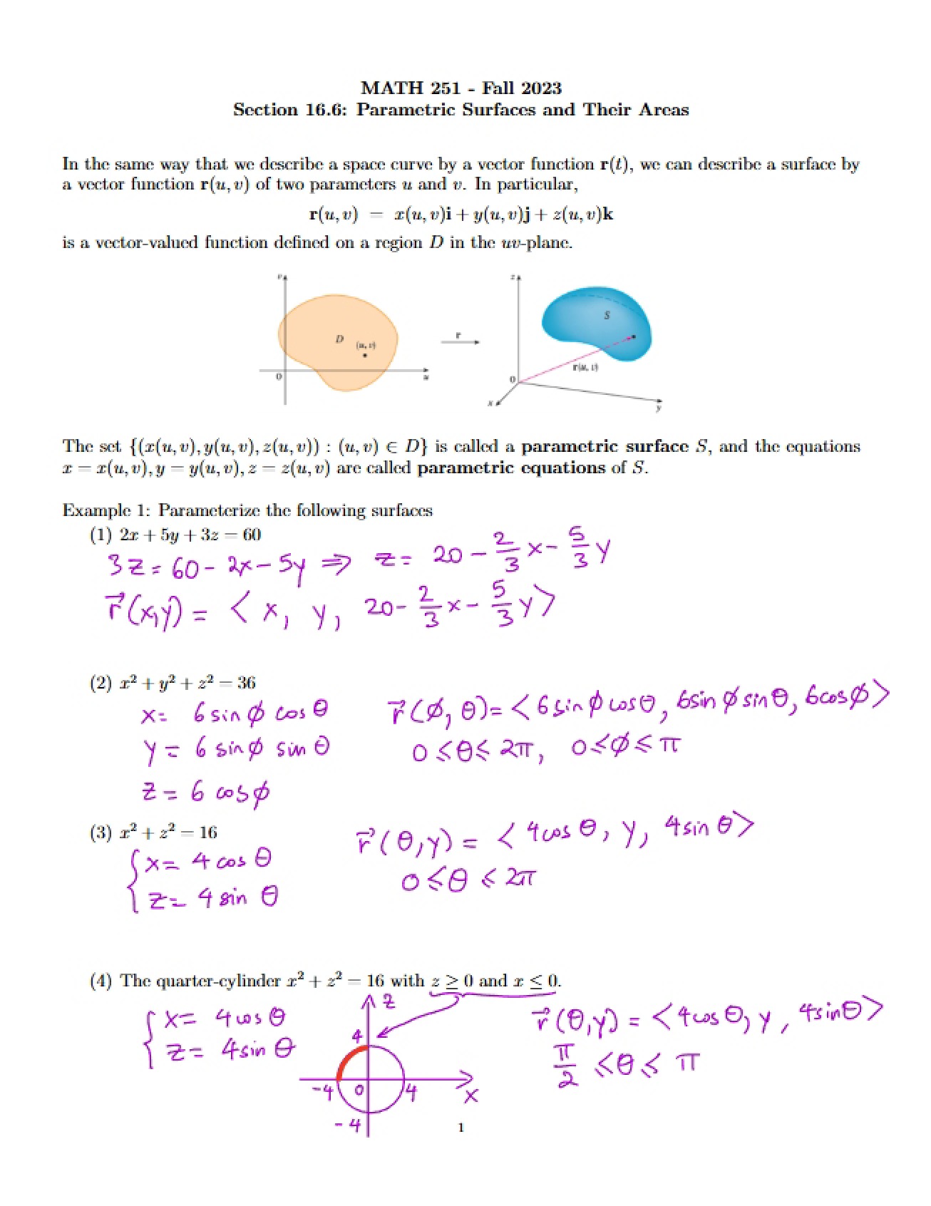 Exploring Parametric Surfaces and Area Calculation