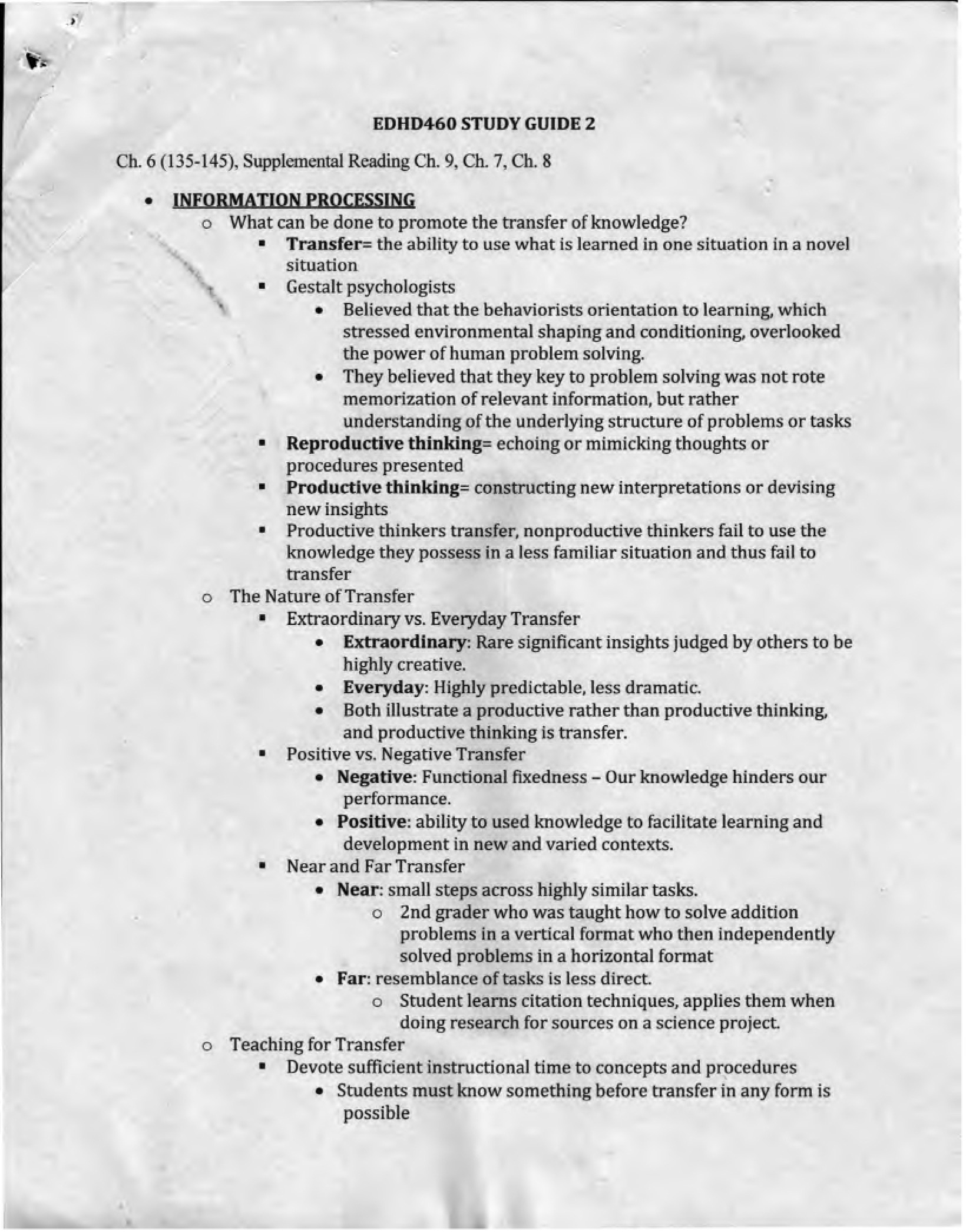 Second Study Guide