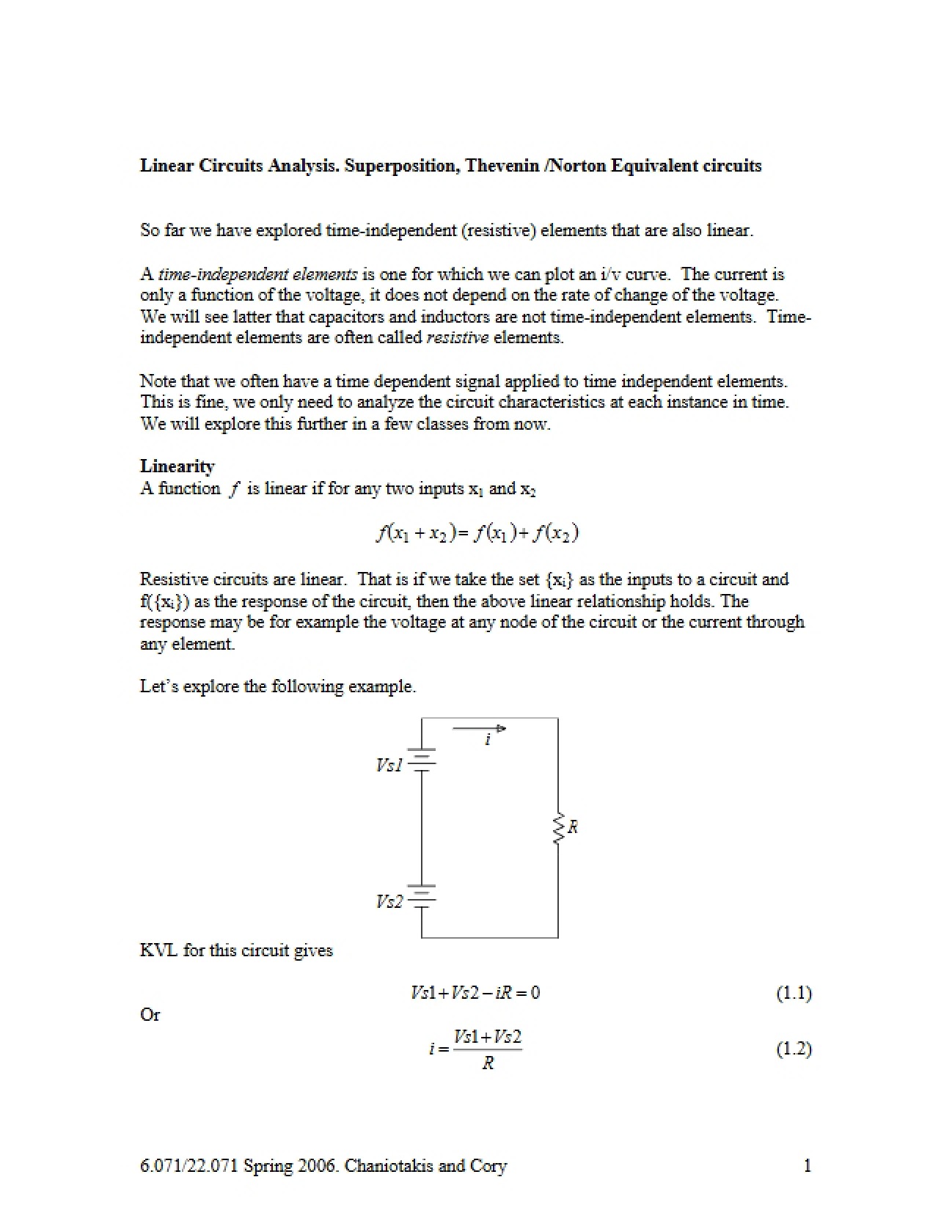 Electronics Class Notes