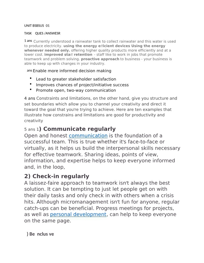 Teamwork and Communication for Productivity and Success