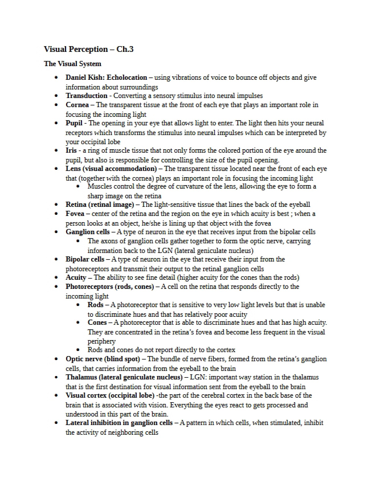 Study Guide for Exam One