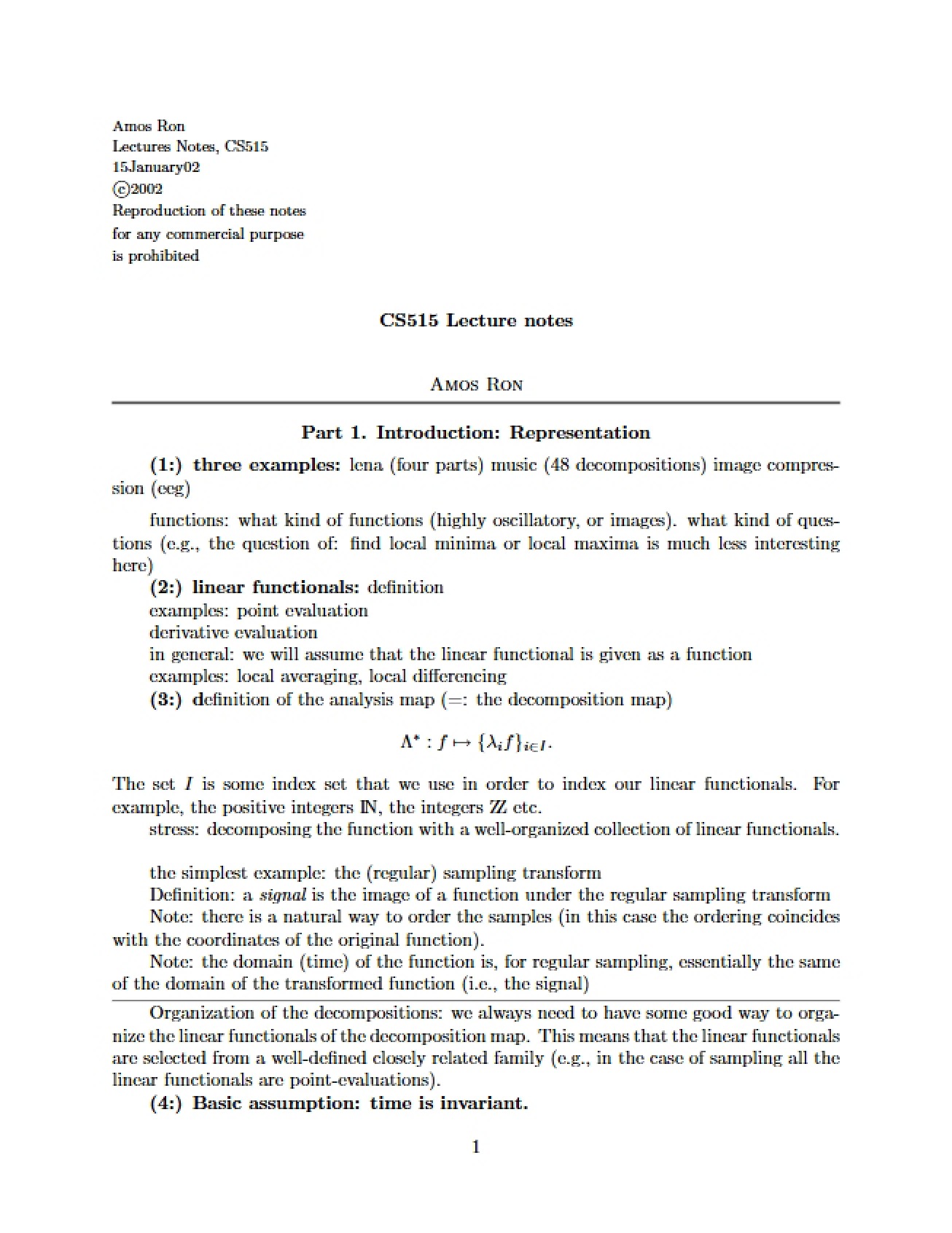 Notes on Lectures