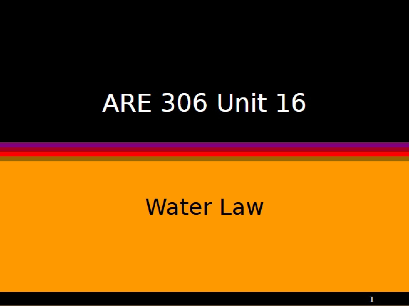 Law of Water (Unit 16)