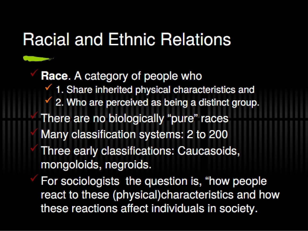 Relations between Races and Ethnicities