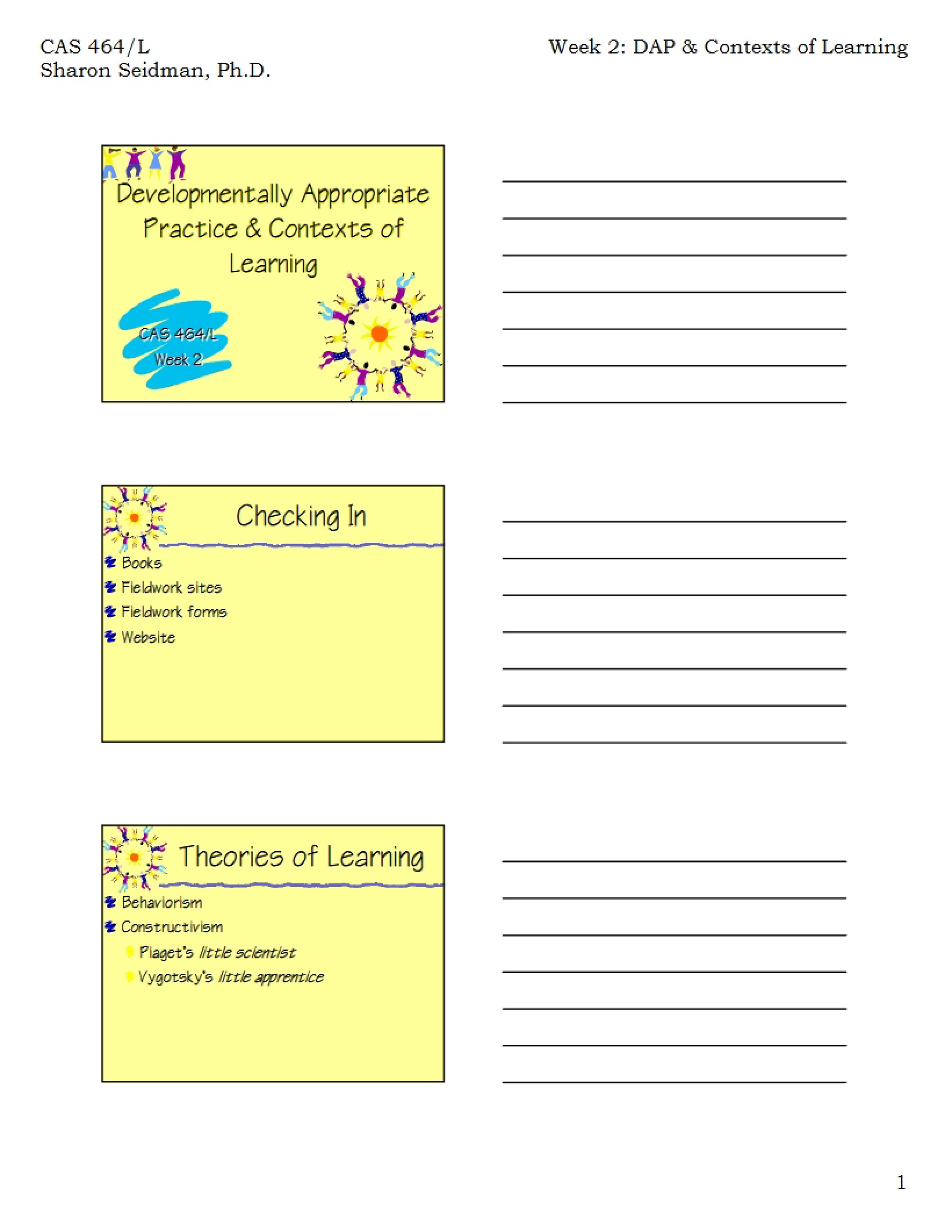 Contexts of Learning and DAP Notes