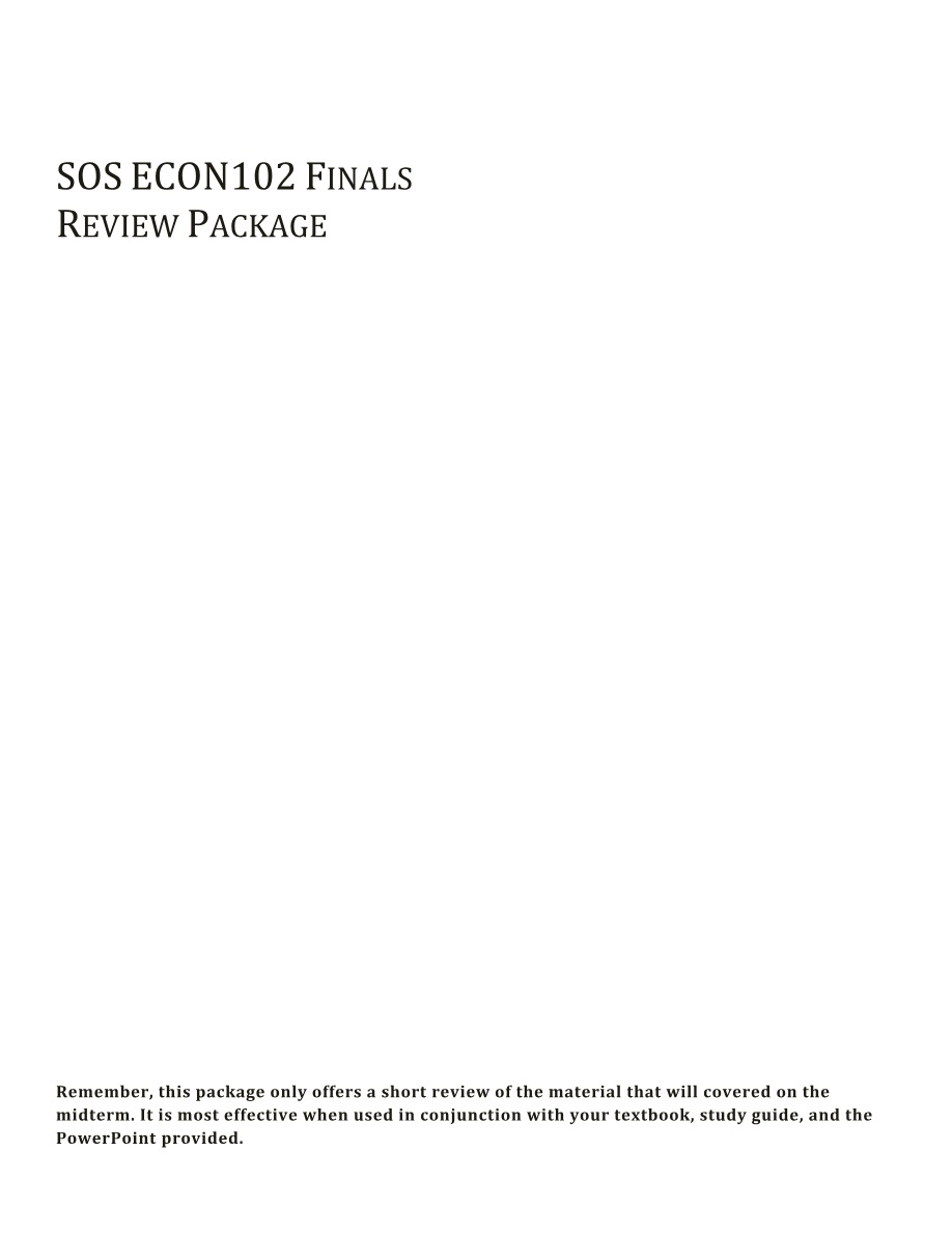 Finals Review Package for SOSECON102