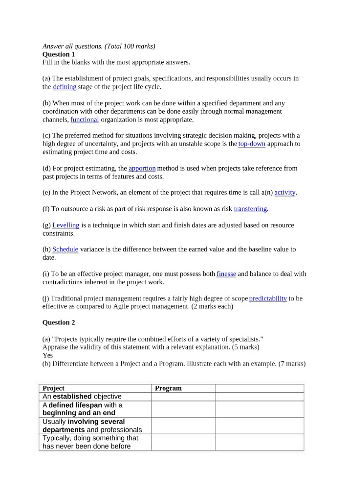 Project Planning Guidelines for Work Packages