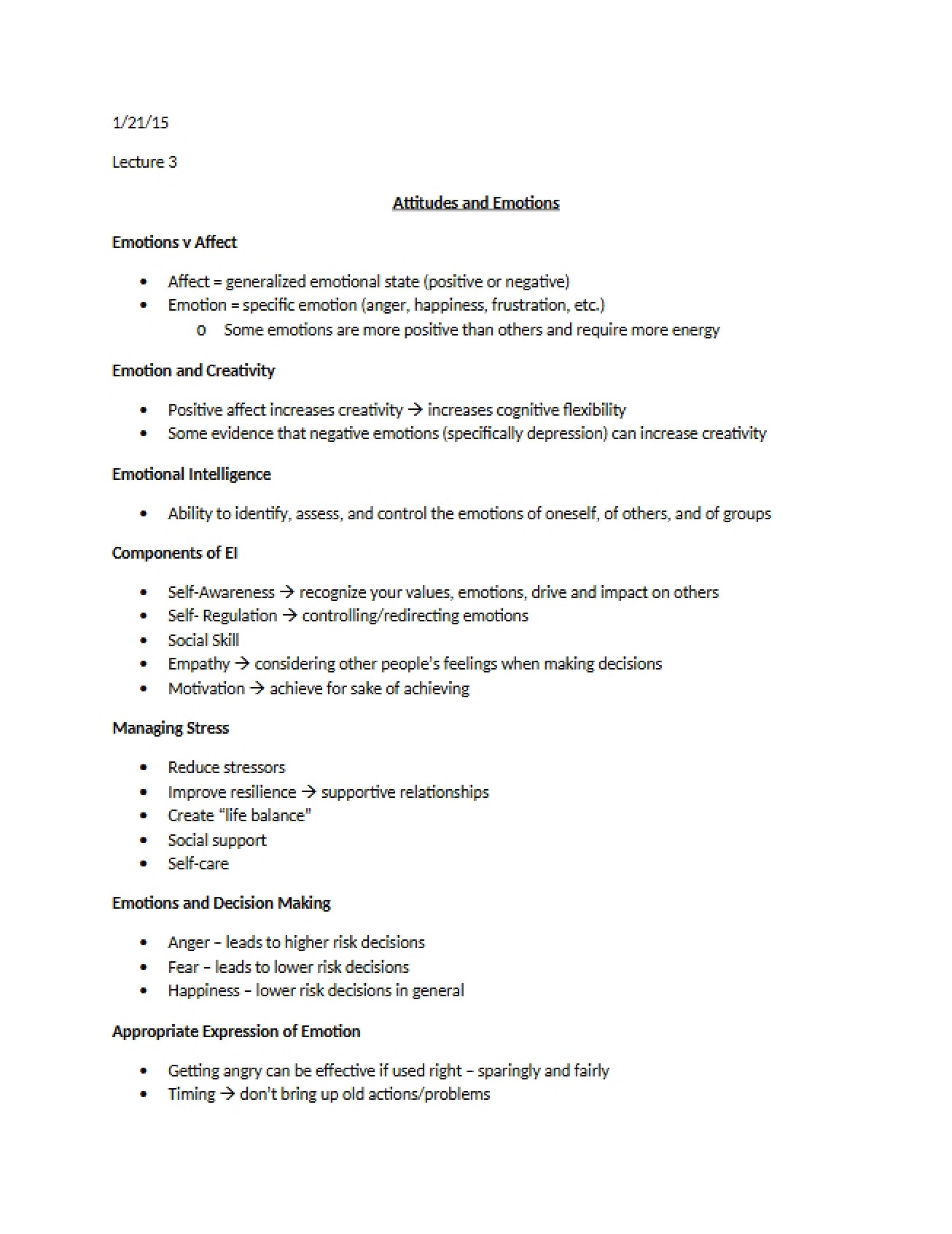 Role of Attitudes and Emotions in Organizations