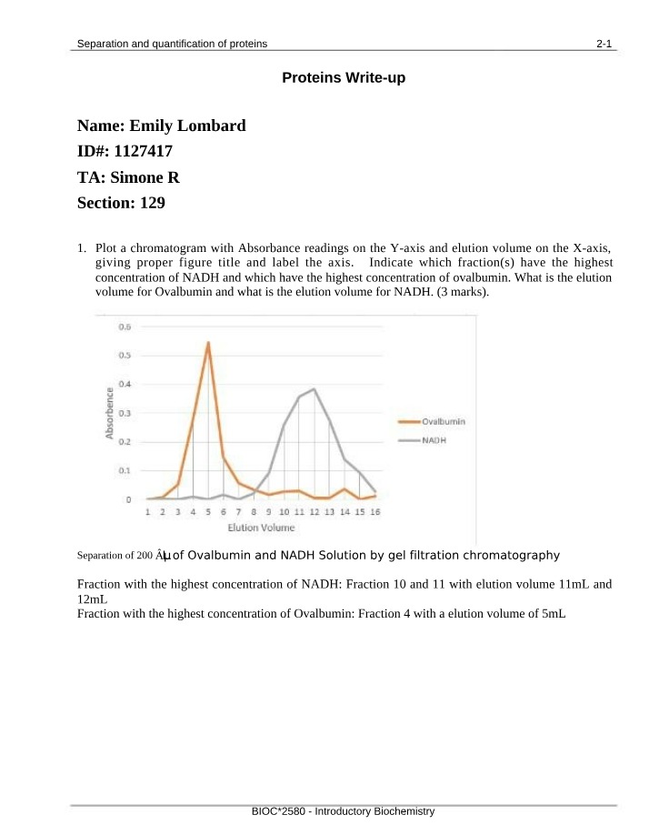 Proteins - Separation and Quantification