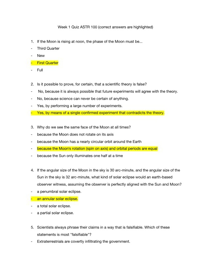 Quiz for Week 1