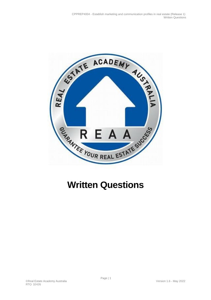 Written Questions Part Four