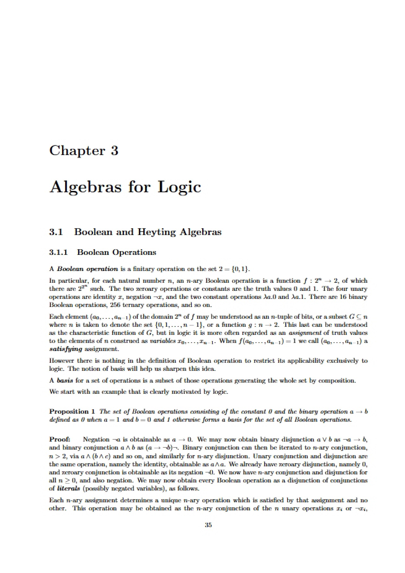 Algebraic Logic Chapter 3