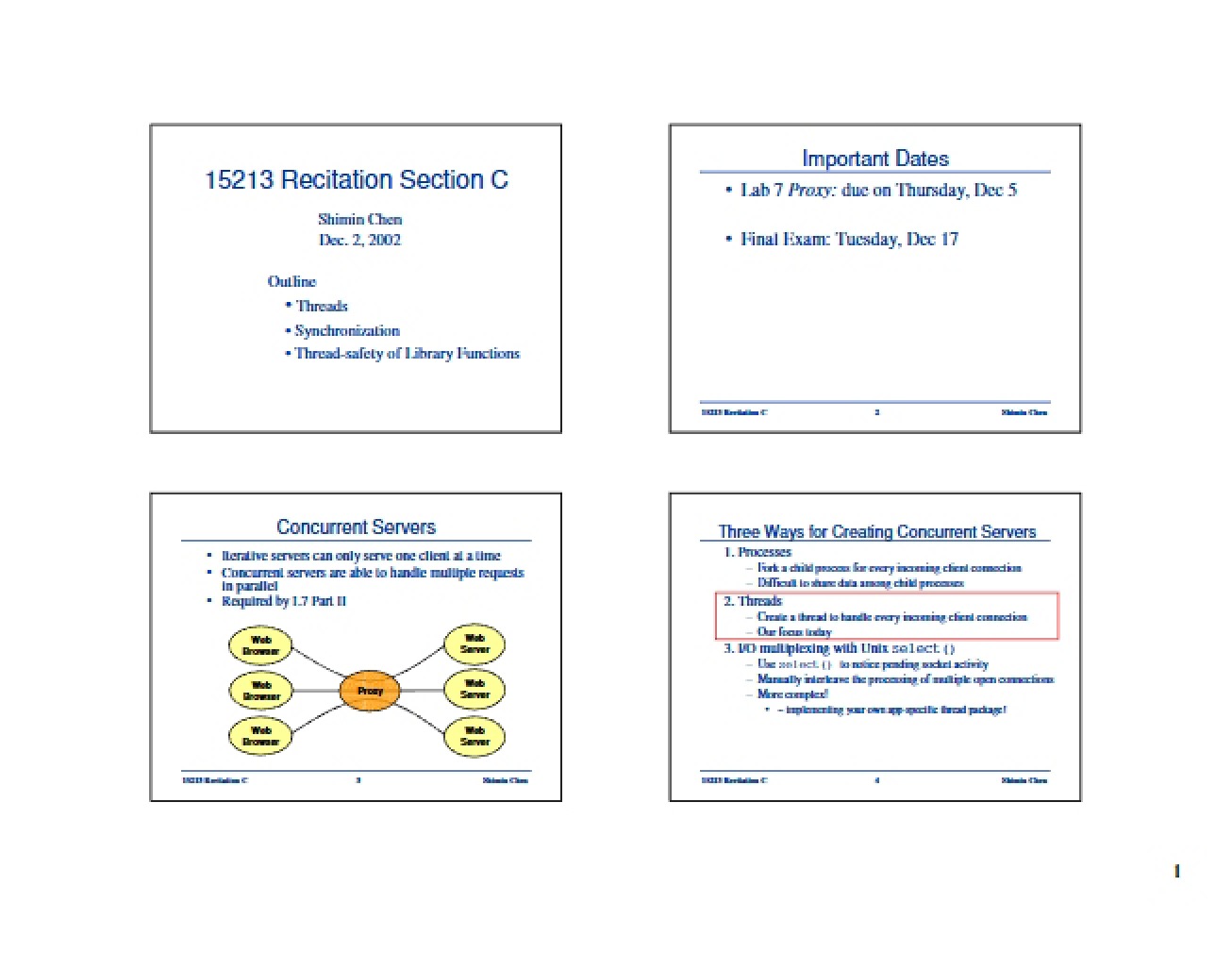 Seventh Recitation Session