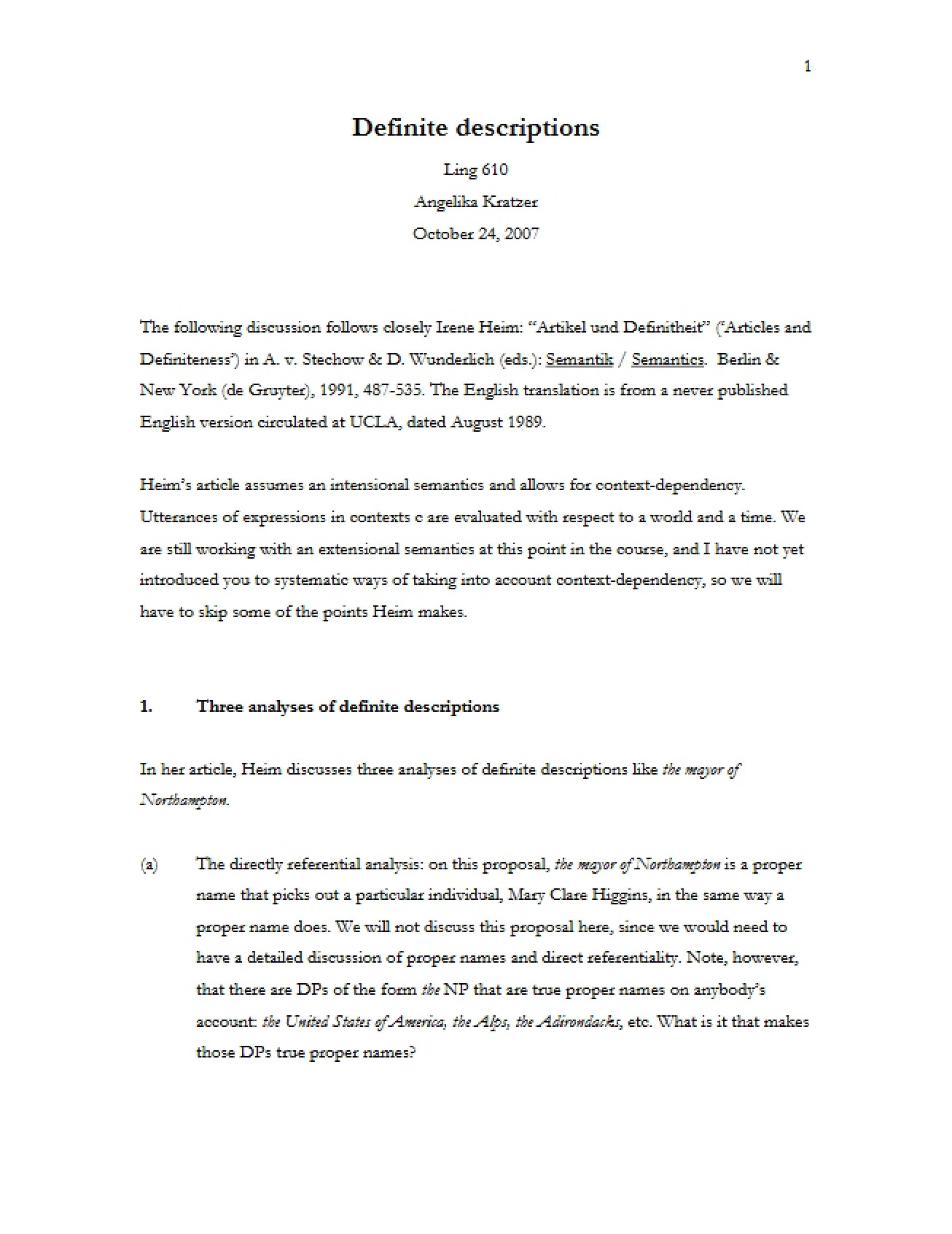 Descriptions of the Definite