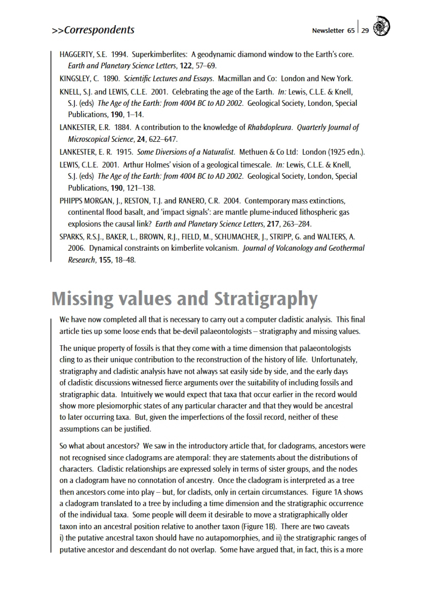 Stratigraphy and Missing Values
