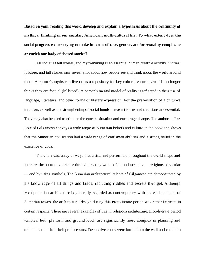 Continuity of Mythical Thinking in American Multiculturalism
