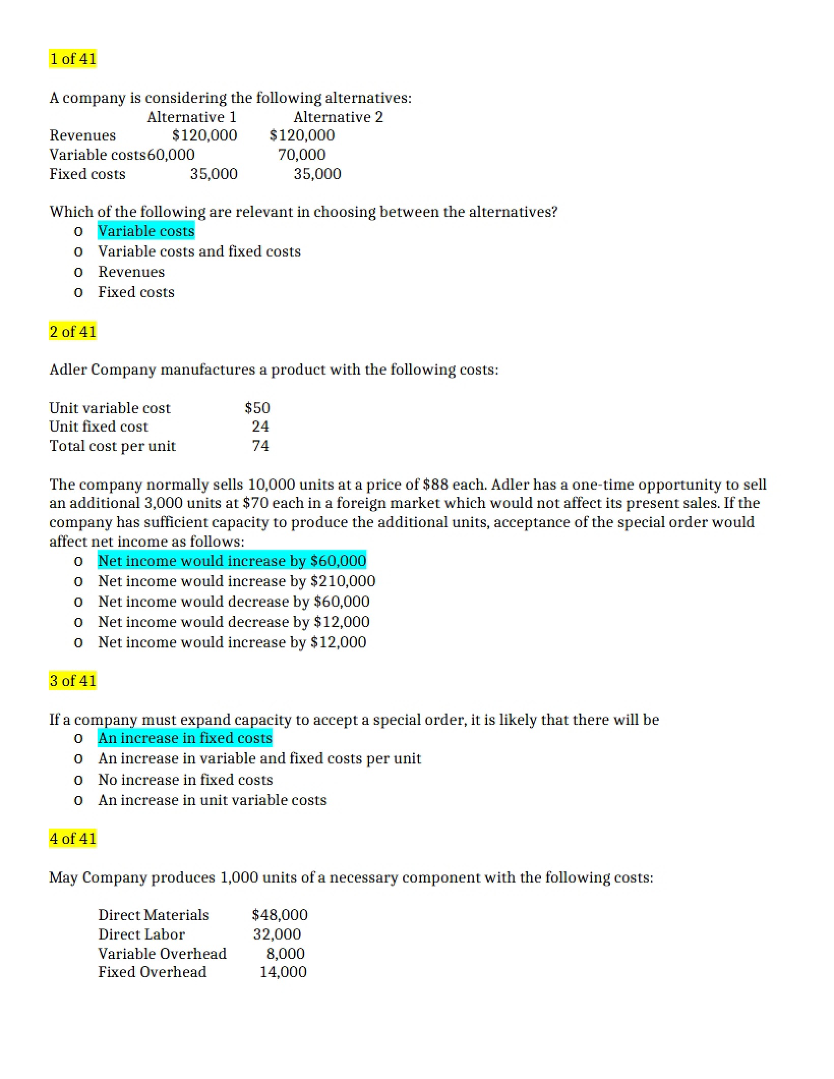 Financial Accounting Practice Test
