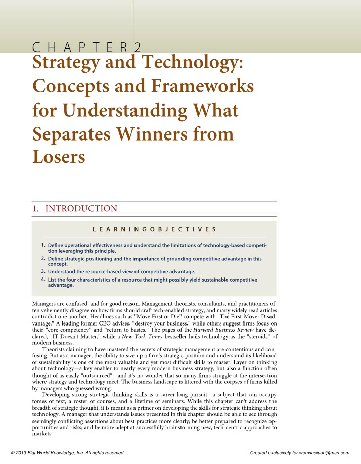 Concepts in Strategy and Technology