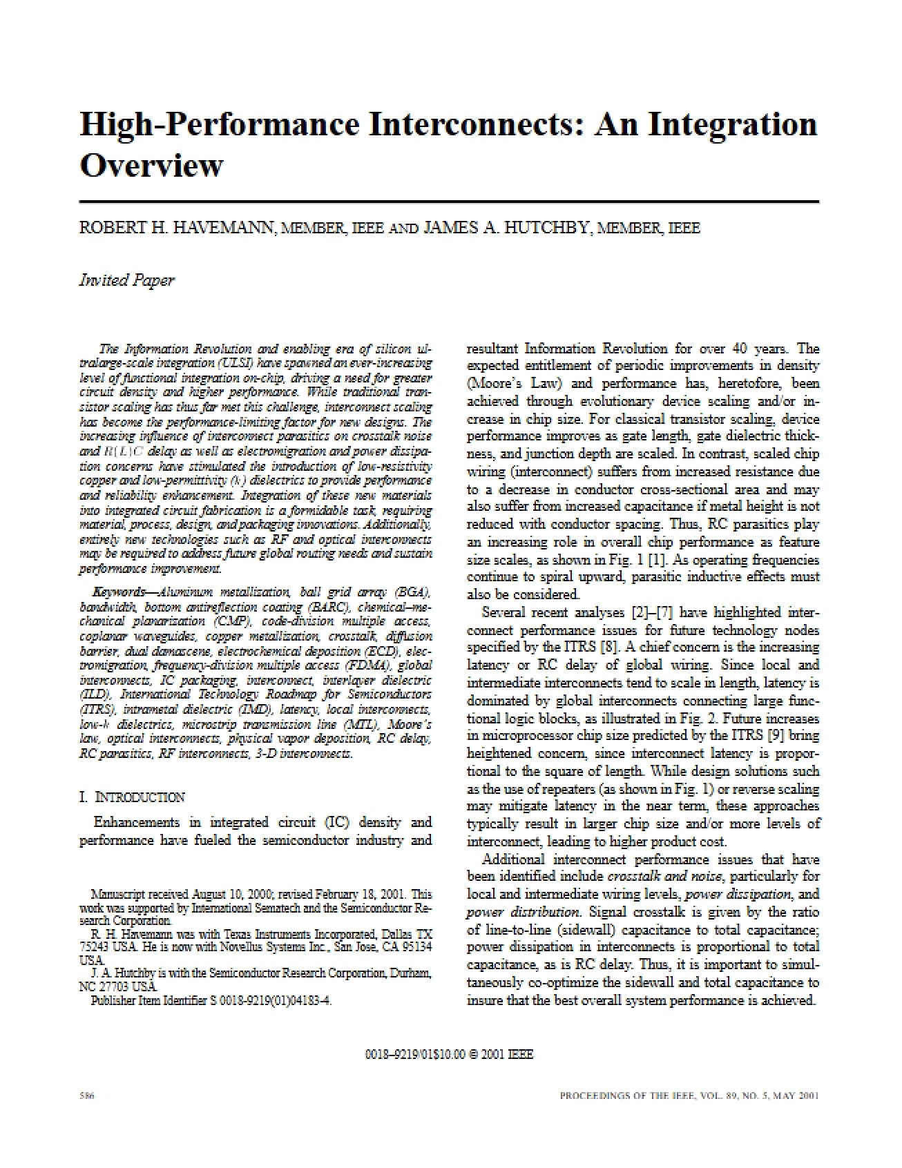 Examination of the Principles of High-Performance Interconnects