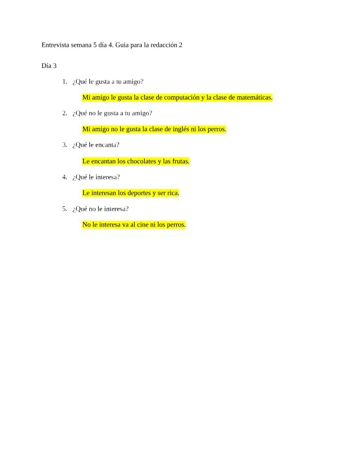 Writing 2 Interview Guide - Week 5 Day 4