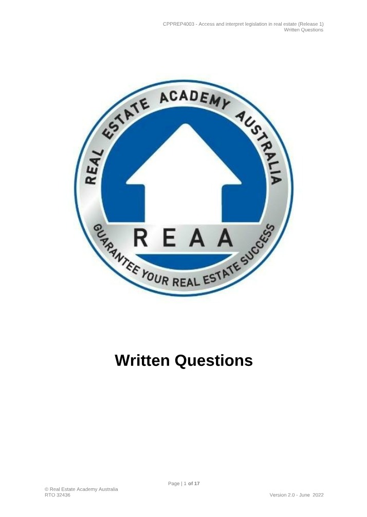 Written Questions Task 7