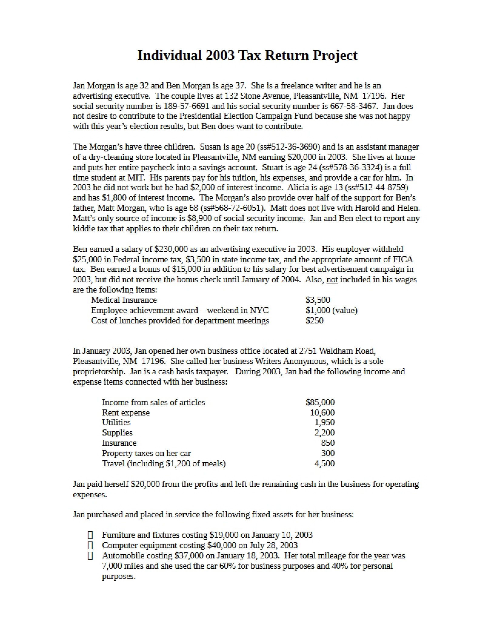 2004 Tax Return Sample