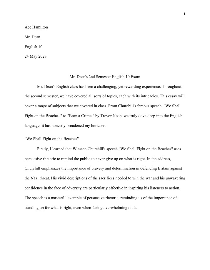 Speeches, Arguments, and Cautionary Tales in English
