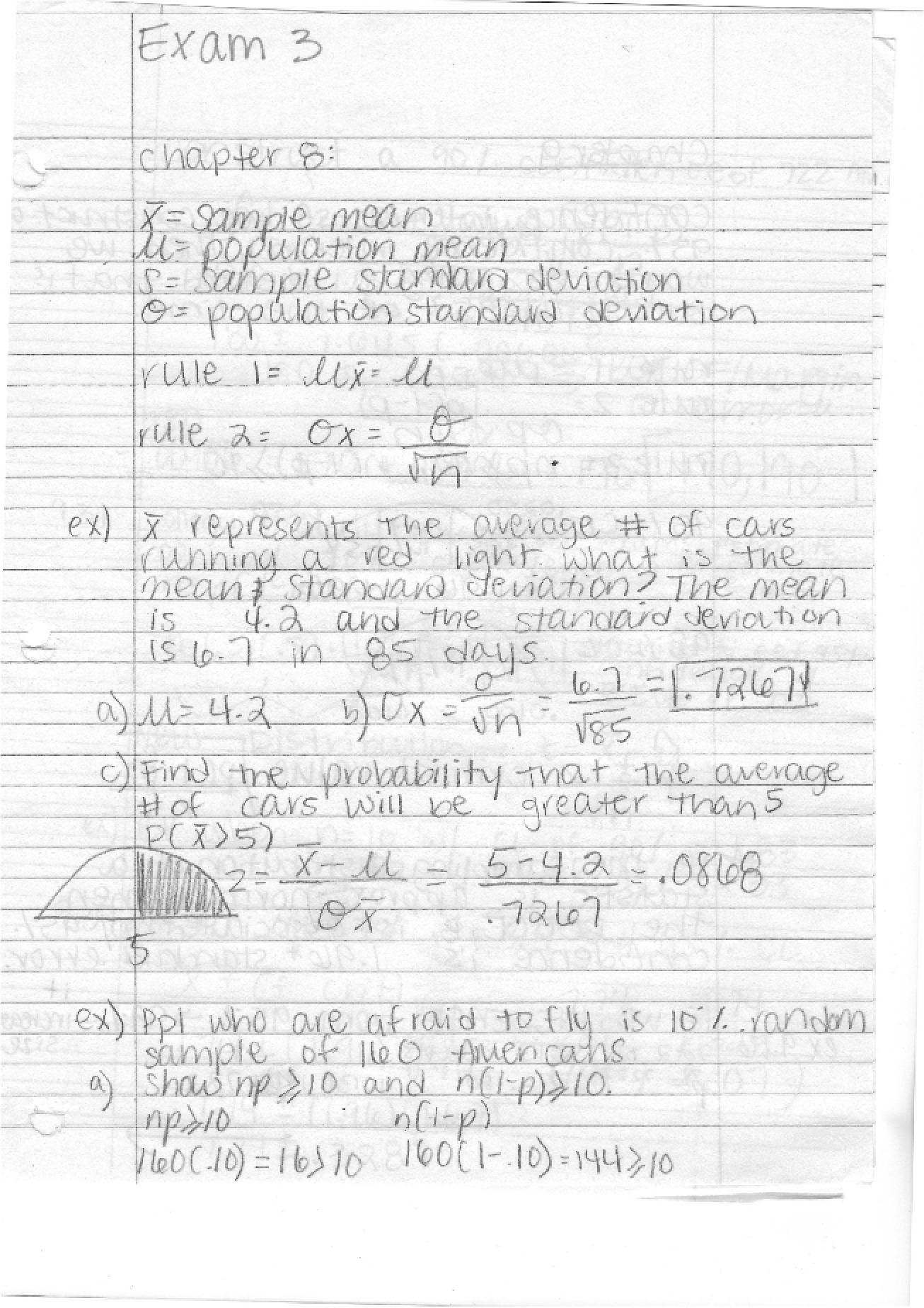 Statistics Exam 3