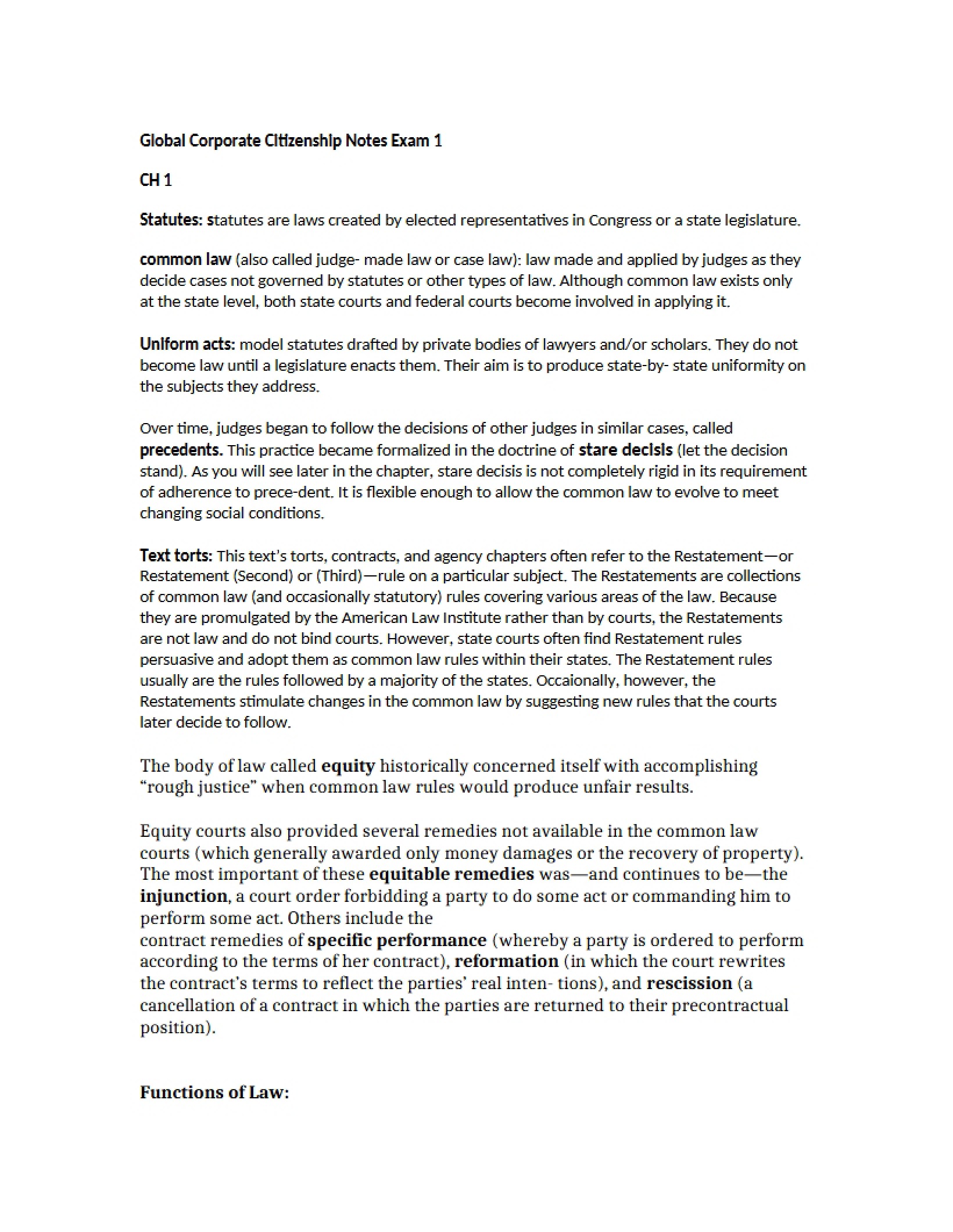 Exam 1 Notes Global Corp Citizenship