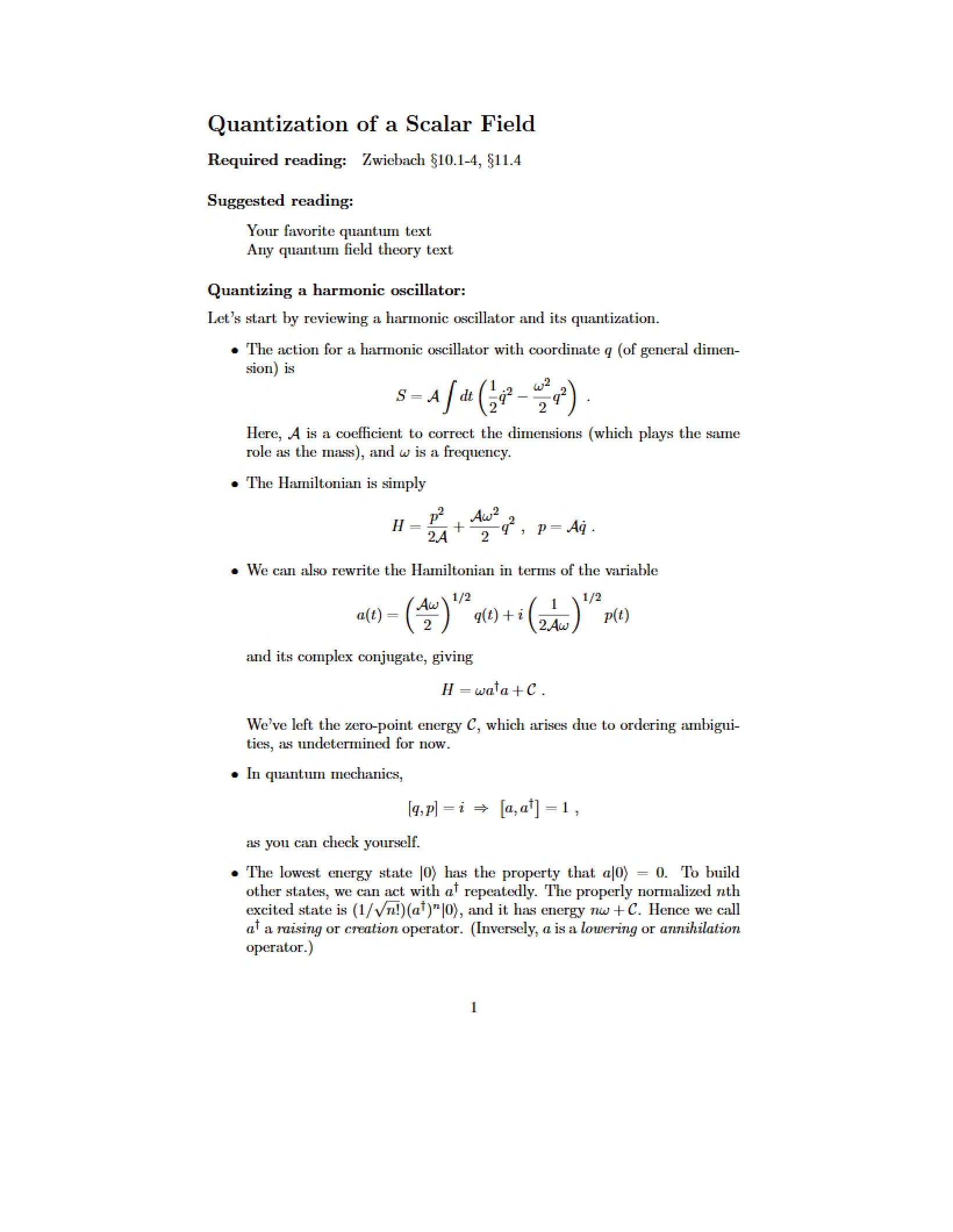 Scalar Field Quantization