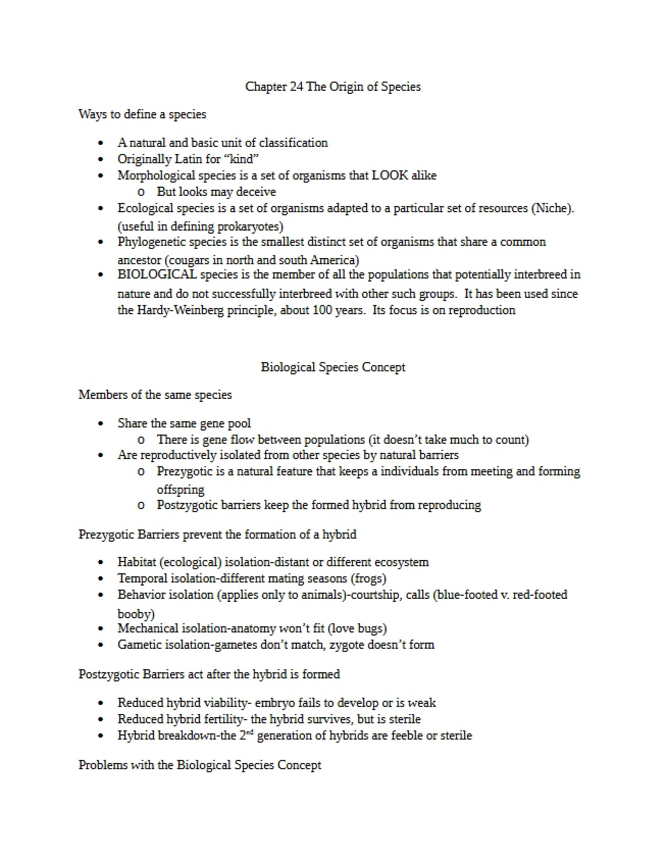Overview of the Twenty-Fourth Chapter of Introductory Biology II
