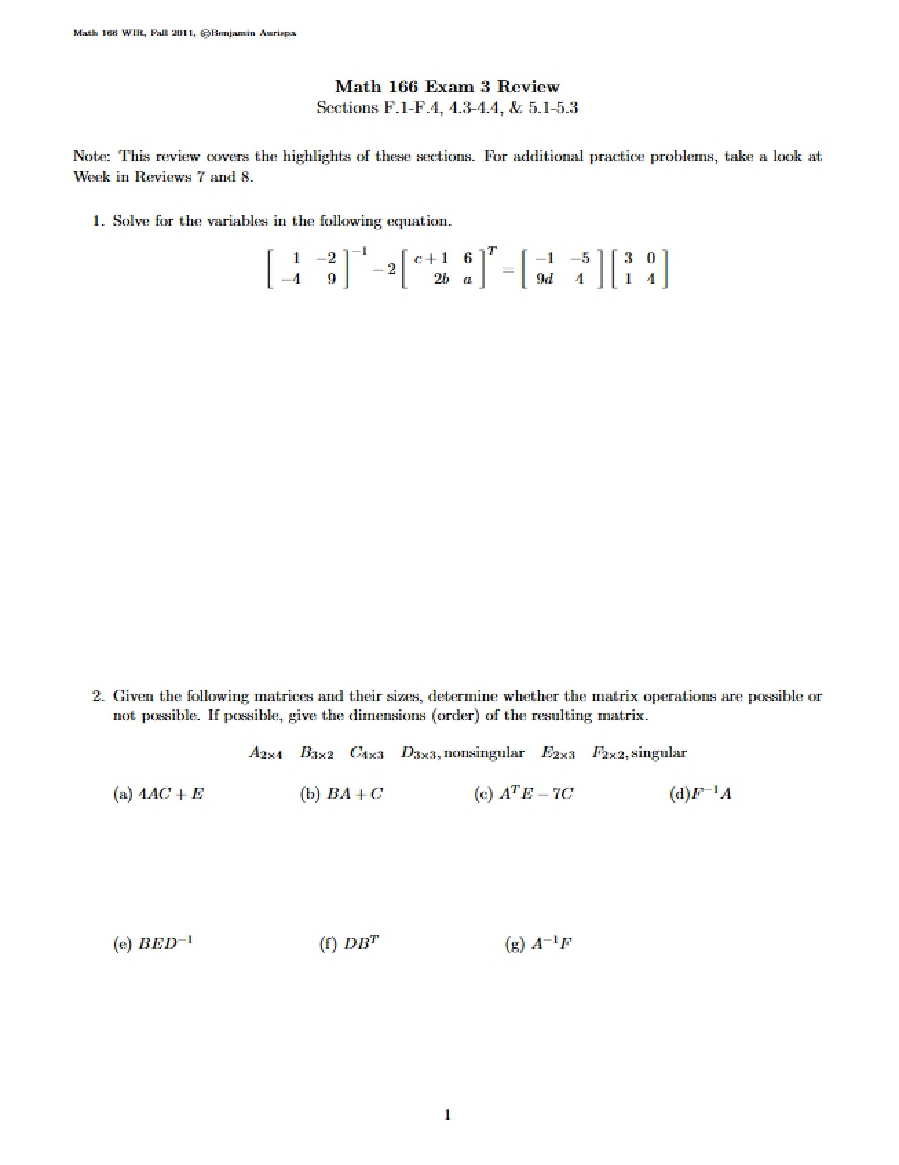 Examination Review