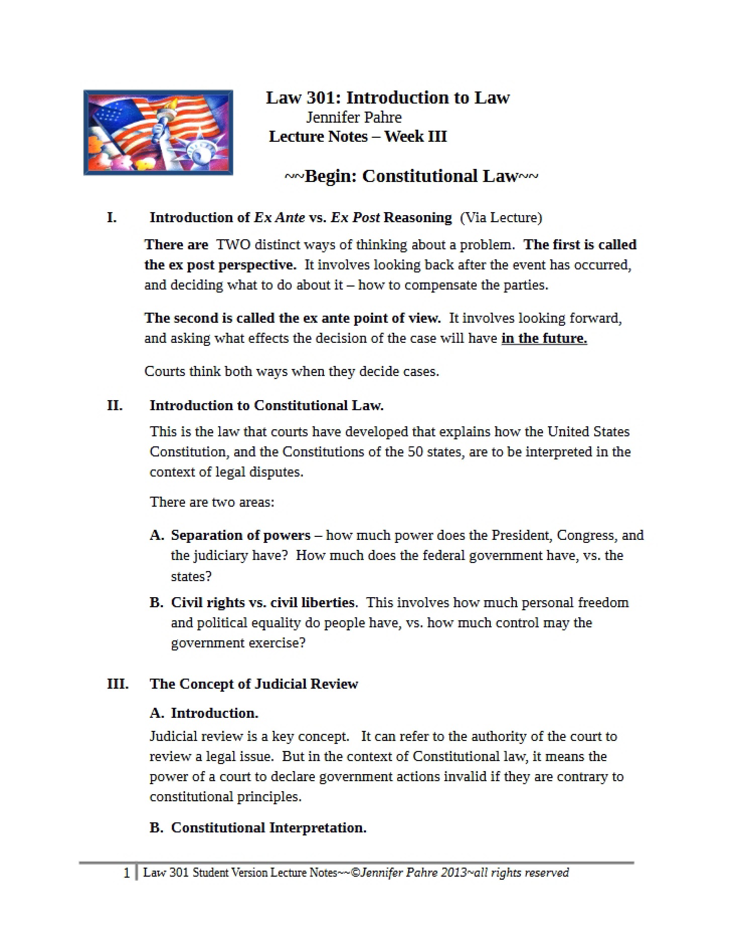 Lecture Notes Week 3