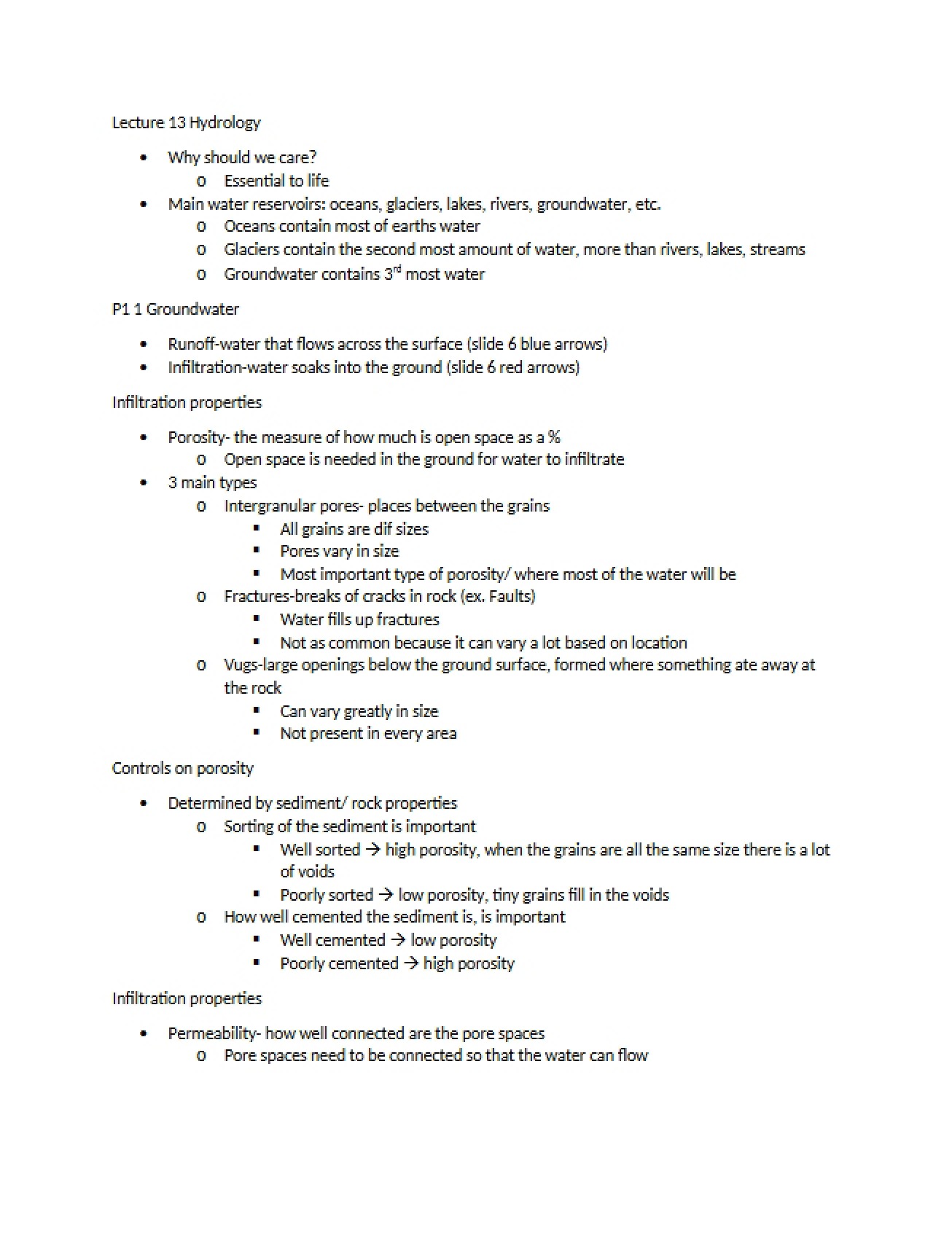 Hydrology Lecture Thirteen