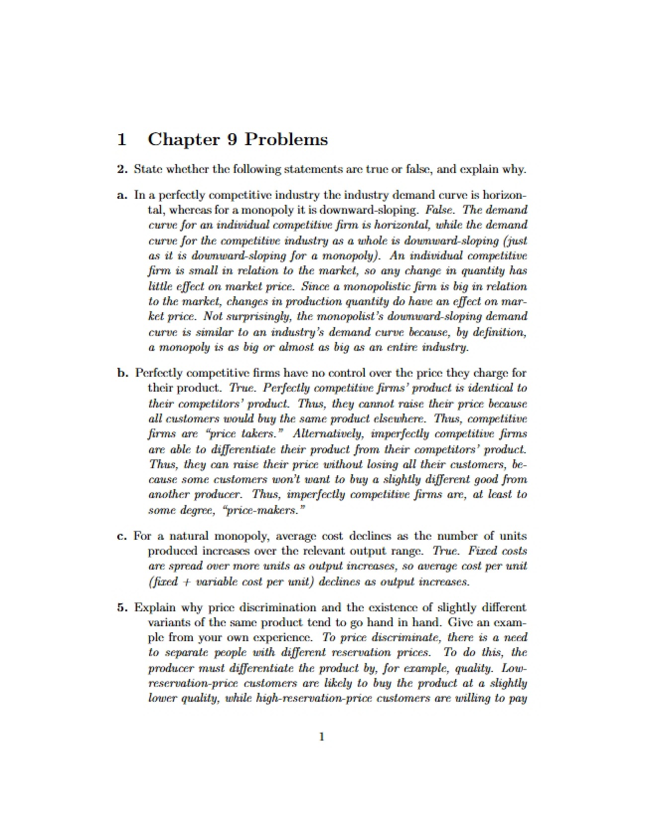 Market Policy Chapter 9 Exercises