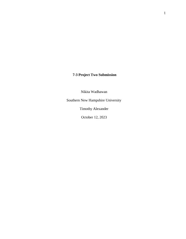 CS370 - Project Two Submission
