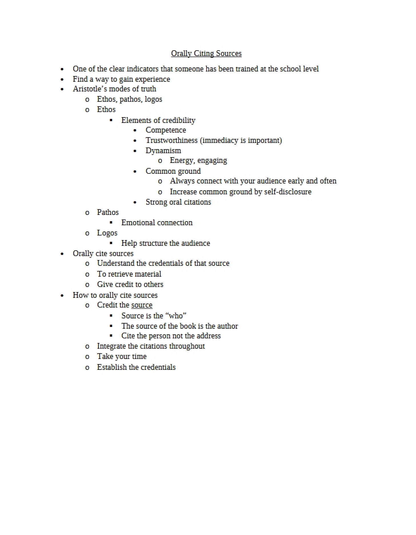 Source Citation (Oral)