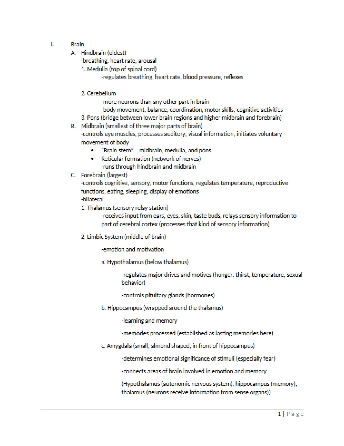 Psychology of the Brain