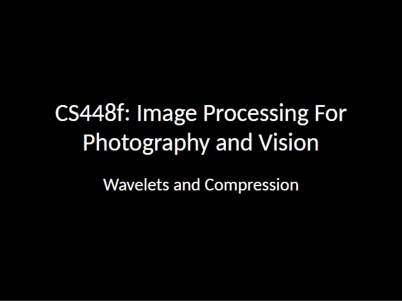 Wavelets and Compression (Set 1)