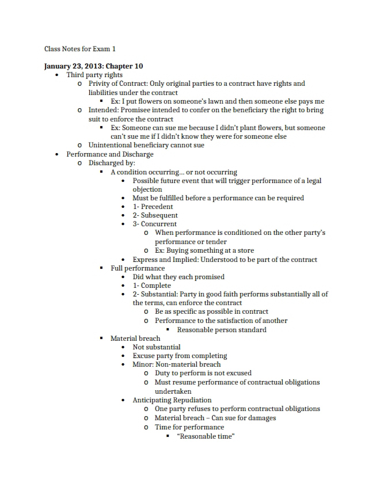 Exam 1 Lecture Notes