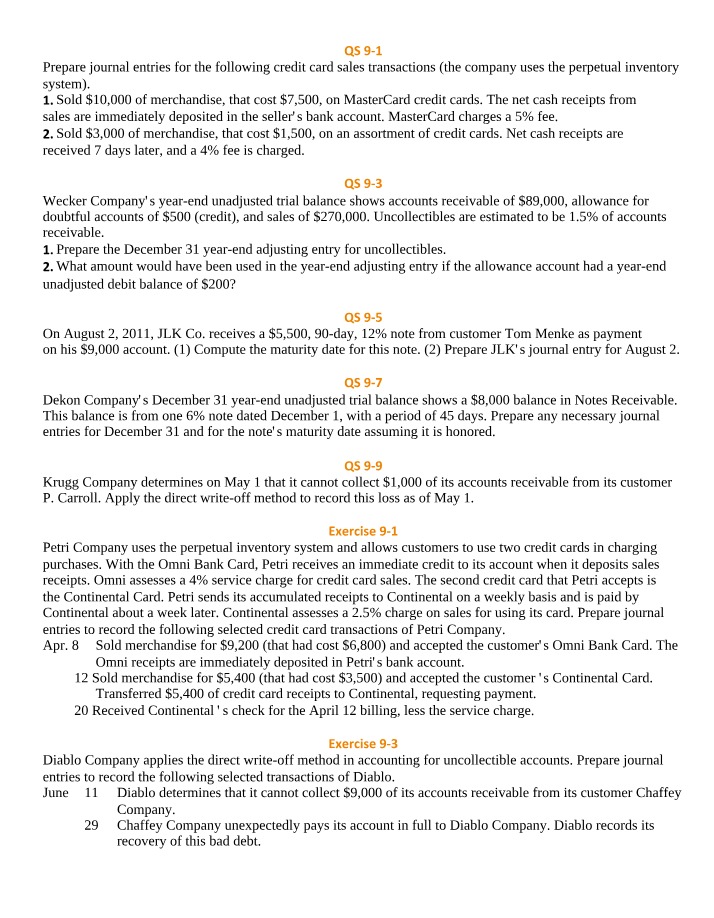 Journal Entries for Credit Card Sales Transactions