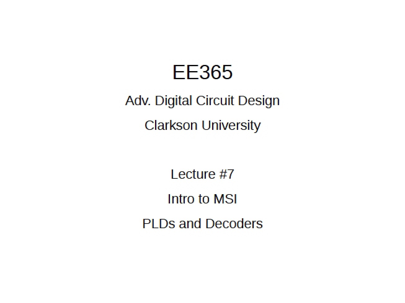 Digital Circuit Design Lecture 2
