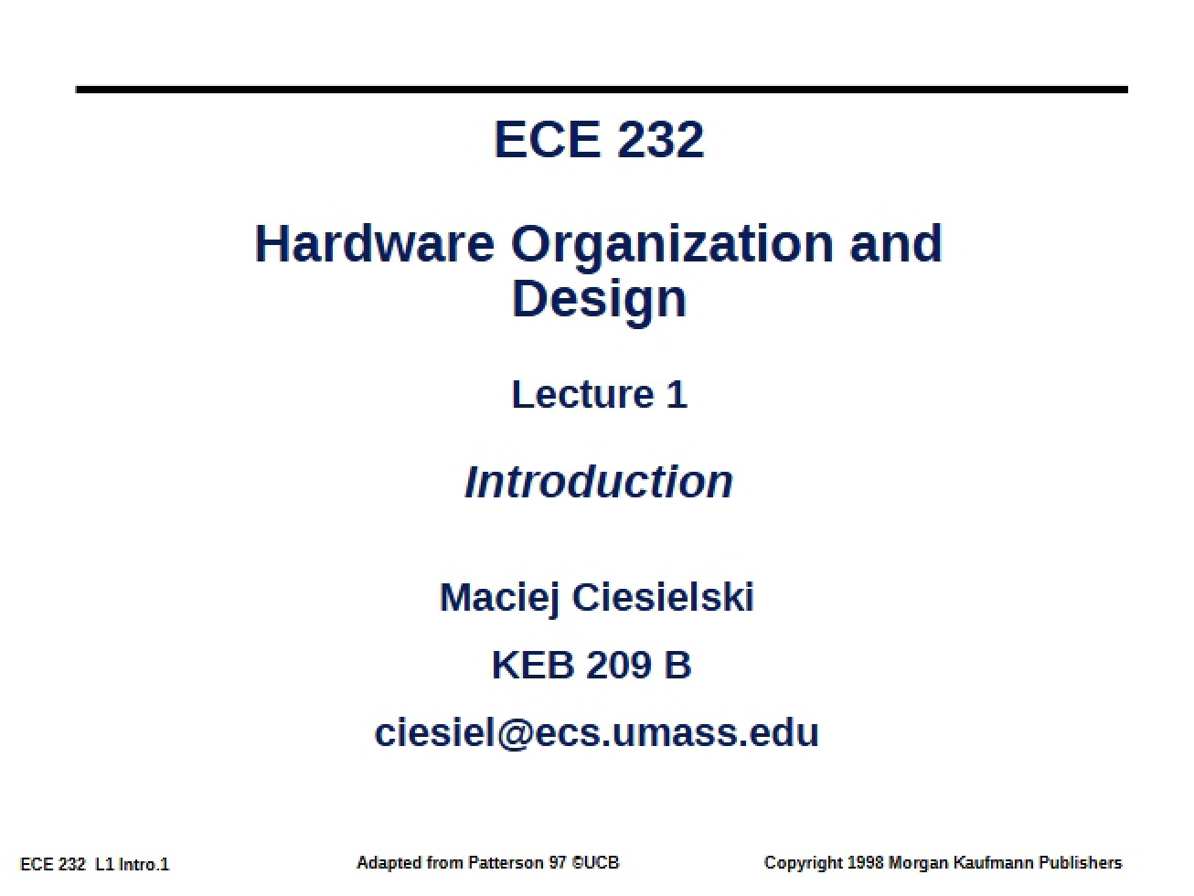 Hardware Org Notes
