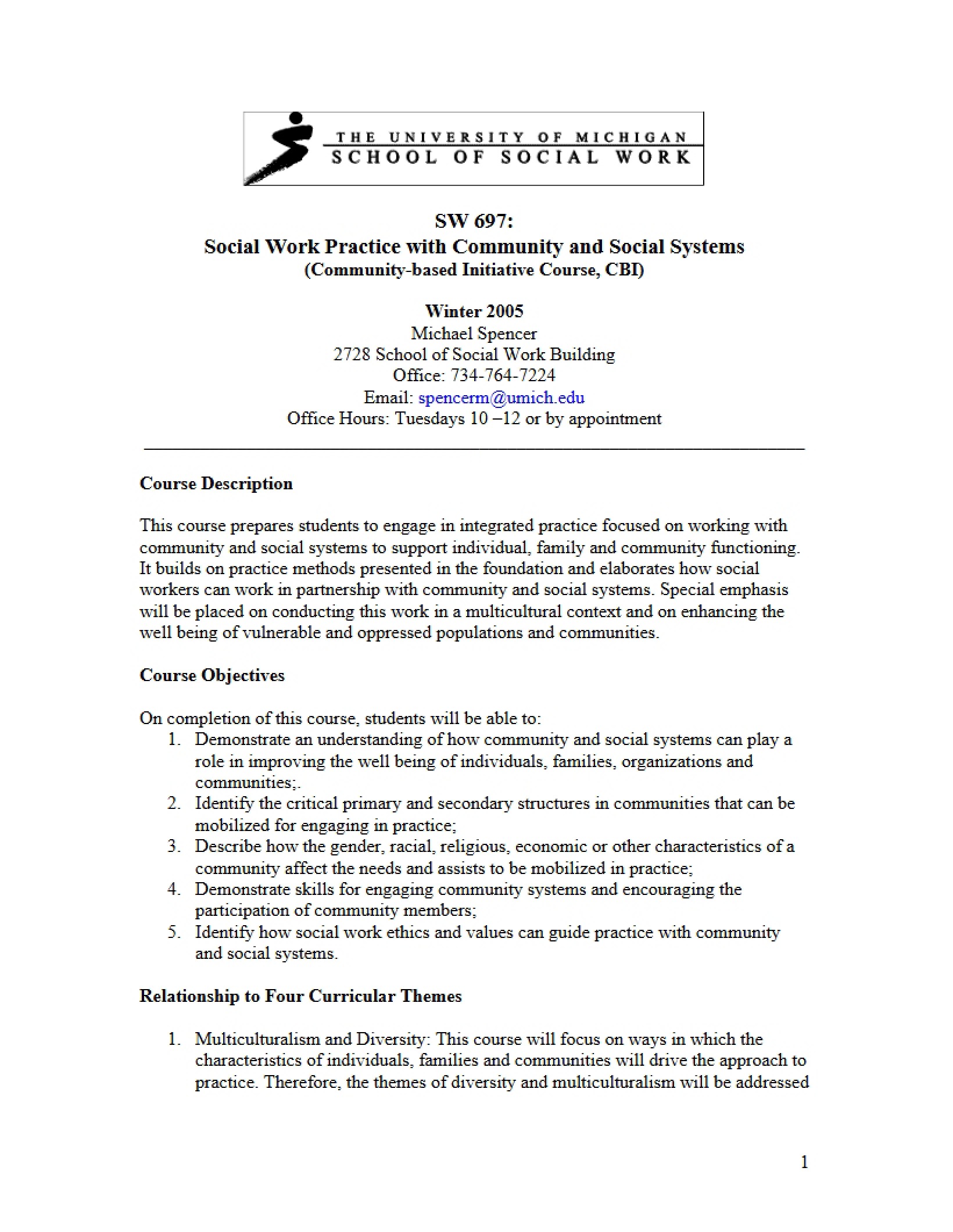 Class Syllabus - 15 Pages