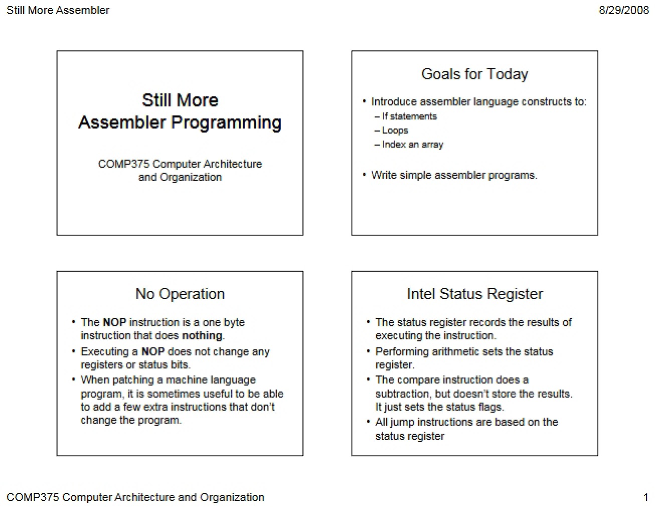 Advanced Assembler Programming